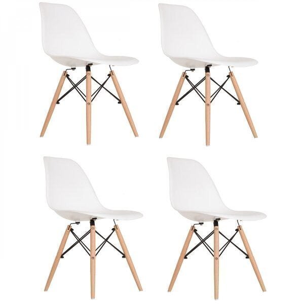 Conjunto De 4 Cadeiras Pp Base Madeira Eames Dsw-m Empório  B