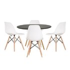 Conjunto De 4 Cadeiras Pp Base Madeira Eames Dsw-m Empório  B