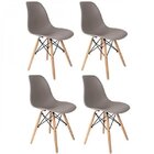 Conjunto De 4 Cadeiras Pp Base Madeira Eames Dsw-m Empório  C
