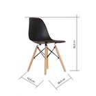 Conjunto De 4 Cadeiras Pp Base Madeira Eames Dsw-m Empório  R