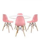 Conjunto De 4 Cadeiras Pp Base Madeira Eames Dsw-m Empório  R