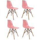 Conjunto De 4 Cadeiras Pp Base Madeira Eames Dsw-m Empório  R