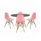 Conjunto De 4 Cadeiras Pp Base Madeira Eames Dsw-m Empório  R