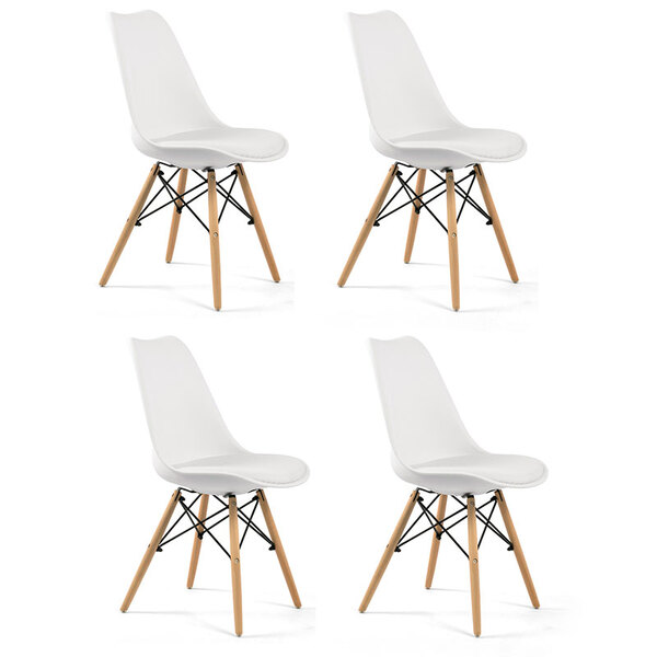 Conjunto De 4 Cadeiras Soft Rústica Paris-mappin - Branco