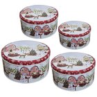 Conjunto De 4 Latas Natalinas Papai Noel Para Doces Chocolates