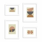 Conjunto De 4 Quadros Decorativos Premium Abstrata Branco