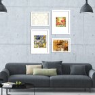 Conjunto De 4 Quadros Decorativos Premium Dourado Abstrato Mo