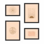 Conjunto De 4 Quadros Decorativos Premium Estampa Moderna Abs