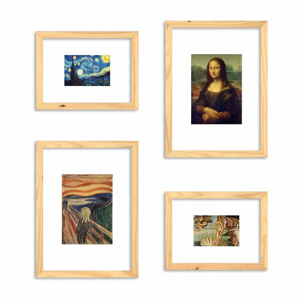 Conjunto De 4 Quadros Decorativos Premium Obras De Arte Cru