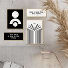 Conjunto De 4 Quadros Minimalista Preto E Branco Frases Decor
