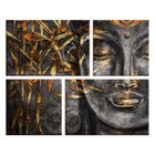 Conjunto De 4 Telas Decorativas Em Canvas Buda Com Oum Único