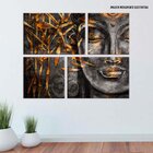 Conjunto De 4 Telas Decorativas Em Canvas Buda Com Oum Único