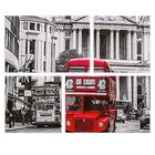 Conjunto De 4 Telas Decorativas Em Canvas Bus Red Único