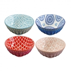 Conjunto De 4 Vasos Em Ceramica  Mini  Azul Verde Vermelho E