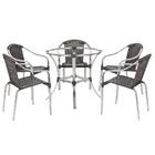 Conjunto De 5 Cadeiras De Area Em Aluminio E Fibra Sintetica