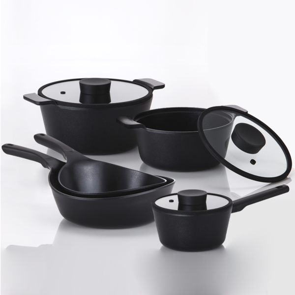 Conjunto De 5 Panelas - Indução, Neoflam, Vulkan, Cor Preto,