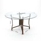 Conjunto De 6 Cadeiras Alumínio Marrom Tela Bege