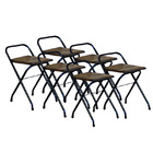 Conjunto De 6 Cadeiras Industriais Dobráveis Imbuia