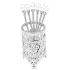 Conjunto De 6 Colheres Com Suporte De Zamac Prata Lyor 3734