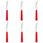 Conjunto De 6 Facas De Carne Vermelho Intenso