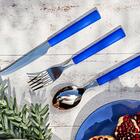 Conjunto De 6 Garfos De Mesa Azul Royal