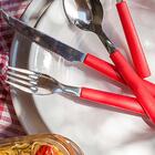 Conjunto De 6 Garfos De Mesa Vermelho Intenso