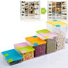 Conjunto De 6 Potes P/ Mantimentos C/ Tampa N226031-6-quanhe