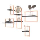 Conjunto De 6 Prateleiras Estruture Preto Cobre