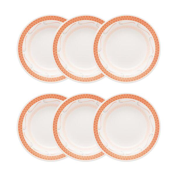 Conjunto De 6 Pratos Fundos 22cm Donna Tangerina