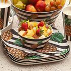 Conjunto De 6 Pratos Summer 20x20cm Abacaxi