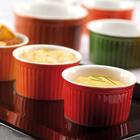 Conjunto De 6 Ramequins 10x5cm 180ml Vermelho E Branco