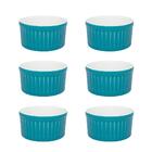 Conjunto De 6 Ramequins 6x3cm 50ml Azul E Branco