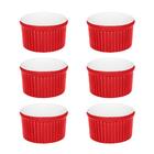 Conjunto De 6 Ramequins 6x3cm 50ml Vermelho E Branco