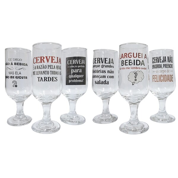 Conjunto De 6 Taças Personalizadas Para Cerveja 300ml - Casam