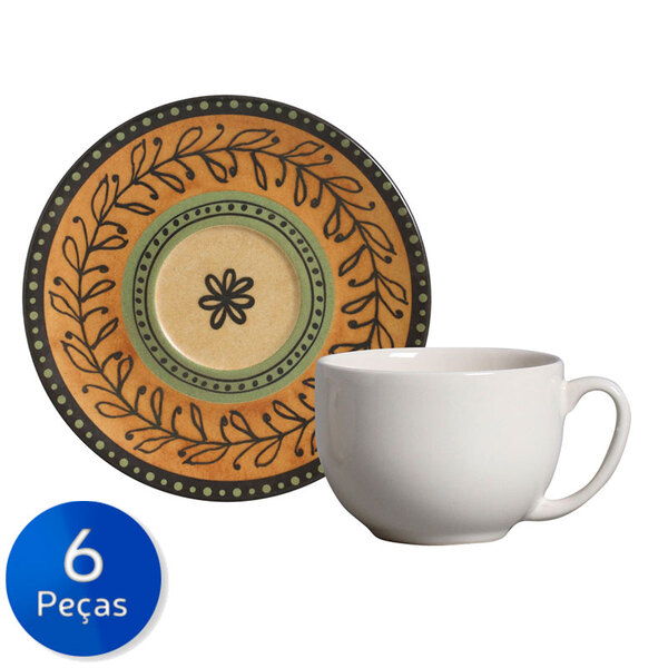 Conjunto De 6 Xícaras De Chá Coup-porto Brasil - Oliva