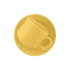 Conjunto De 6 Xícaras Grandes 200ml Com Pires Donna Amarelo