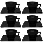 Conjunto De 6 Xícaras Grandes 200ml Com Pires Quartier Black