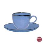 Conjunto De 6 Xícaras Grandes 220ml Com Pires Ryo Santorini