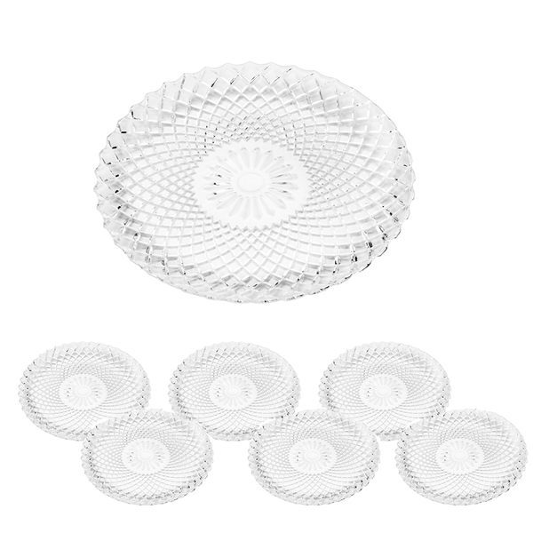 Conjunto De 7 Pratos Para Sobremesa 31cm E 16cm Grid-bon Gour