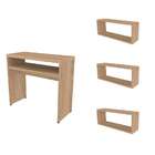 Conjunto De Aparador E 3 Nichos Balin Carvalho Mel