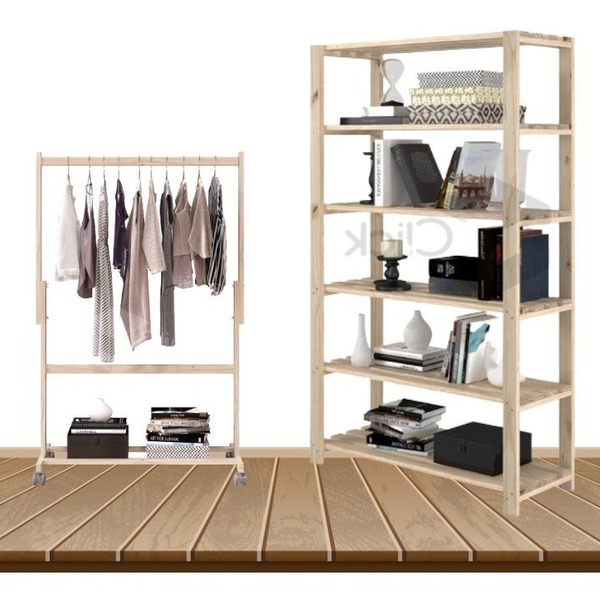 Conjunto De Arara Mais Aparador  De Chão  Para Jardim Vertical