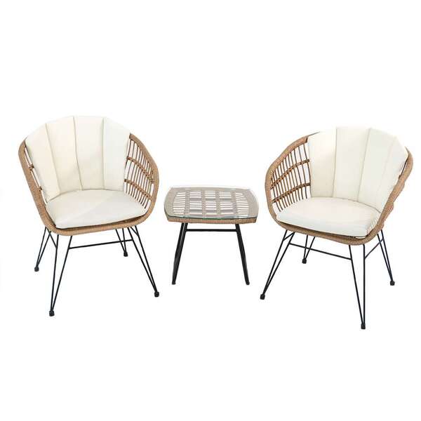 Conjunto De Área Externa Darian Natural E Bege