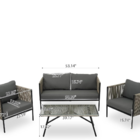 Conjunto De Àrea Externa Haven Com 1 Sofá  2 Poltronas 1 Mesa