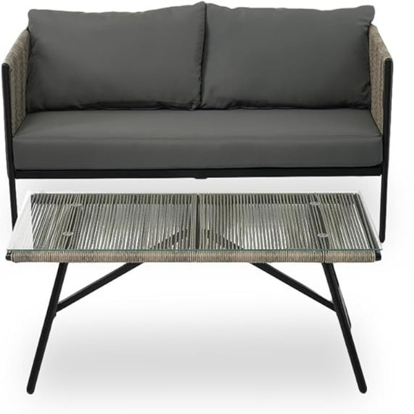 Conjunto De Àrea Externa Haven Com 1 Sofá  2 Poltronas 1 Mesa