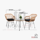 Conjunto De Área Externa Sky Com 2 Cadeiras, 1 Mesa