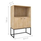 Conjunto De Armario Semi-aberto E Mesa Hektor Natura Preto