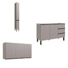 Conjunto De Armários De Cozinha Modulado Bambu Fume