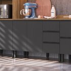 Conjunto De Armários De Cozinha Modulado Mogno Montana Com Gr