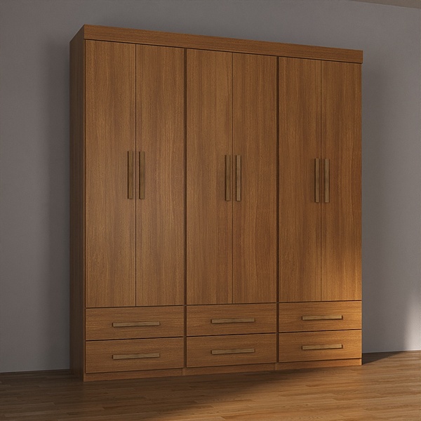 Conjunto De Armários Genius 6 Portas 6 Gavetas Cinamomo - Mov