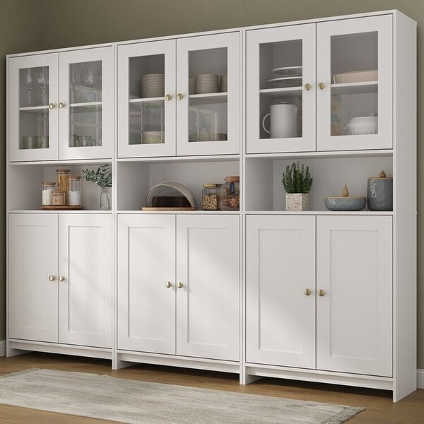 Conjunto De Armários Para Cozinha Americano 3 Peças Branco/ge